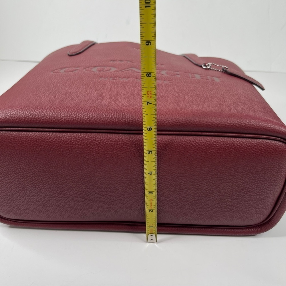 Coach Cameron Tote Embossed Pebbled Leather Wine Silver - Picture 11 of 17